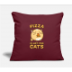 Pizza Is Not For Cats Burgundy Pillow